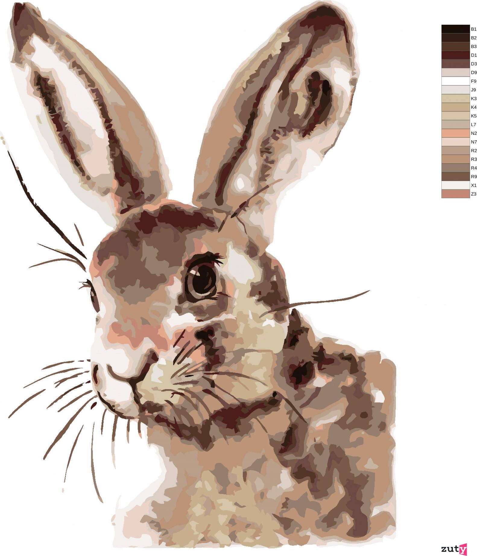 zuty Malování podle čísel - ROZTOMILÝ KRÁLÍK - Rozměr: 40x50 cm, Rámování: Varianta: vypnuté plátno na rám - obrázek 3