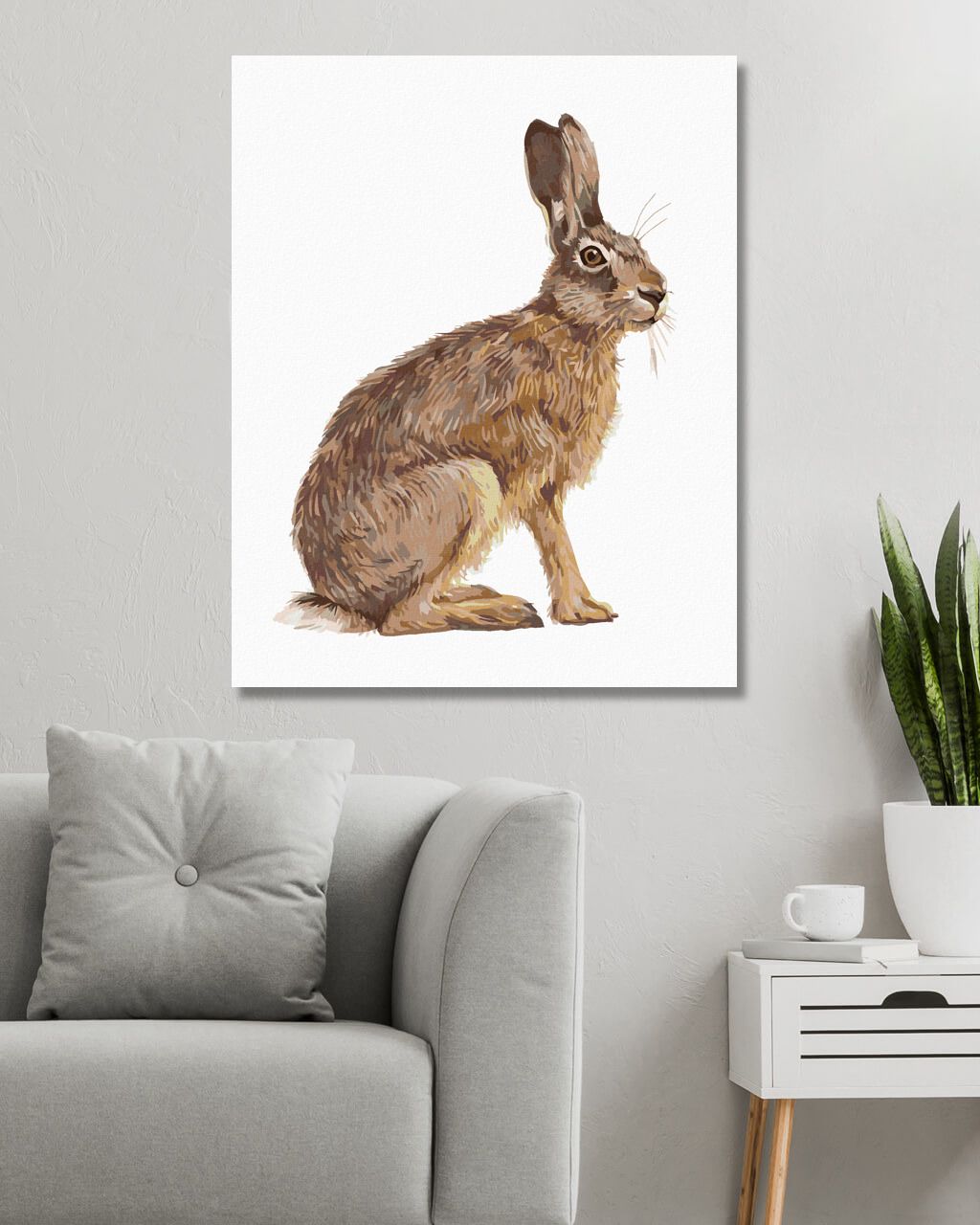 zuty Malování podle čísel - SEDÍCÍ ZAJÍC - Rozměr: 40x50 cm, Rámování: Varianta: bez rámu a bez vypnutí plátna - obrázek 3