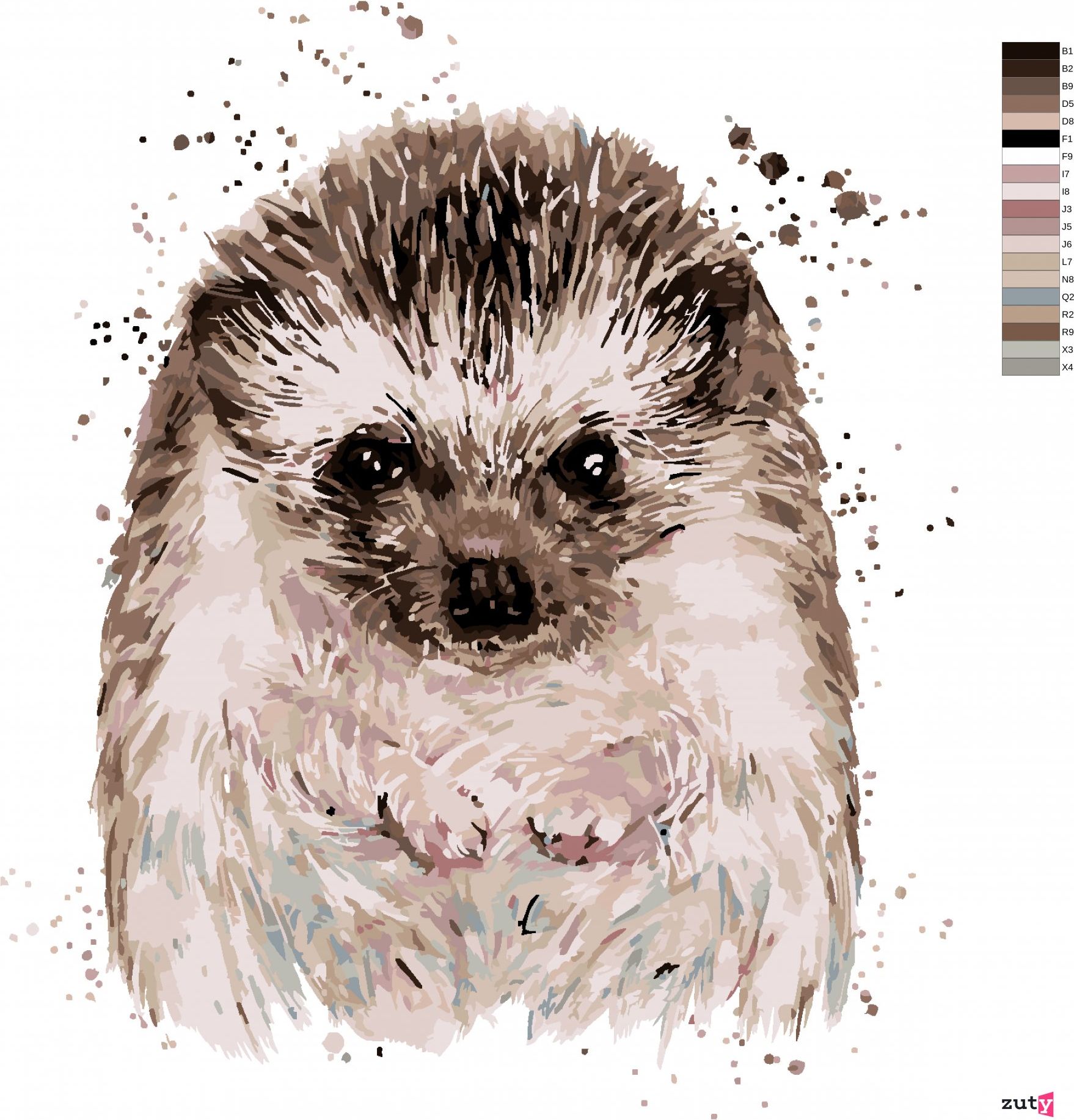 zuty Malování podle čísel - JEŽEK S BÍLÝM POZADÍM - Rozměr: 40x50 cm, Rámování: Varianta: vypnuté plátno na rám - obrázek 6
