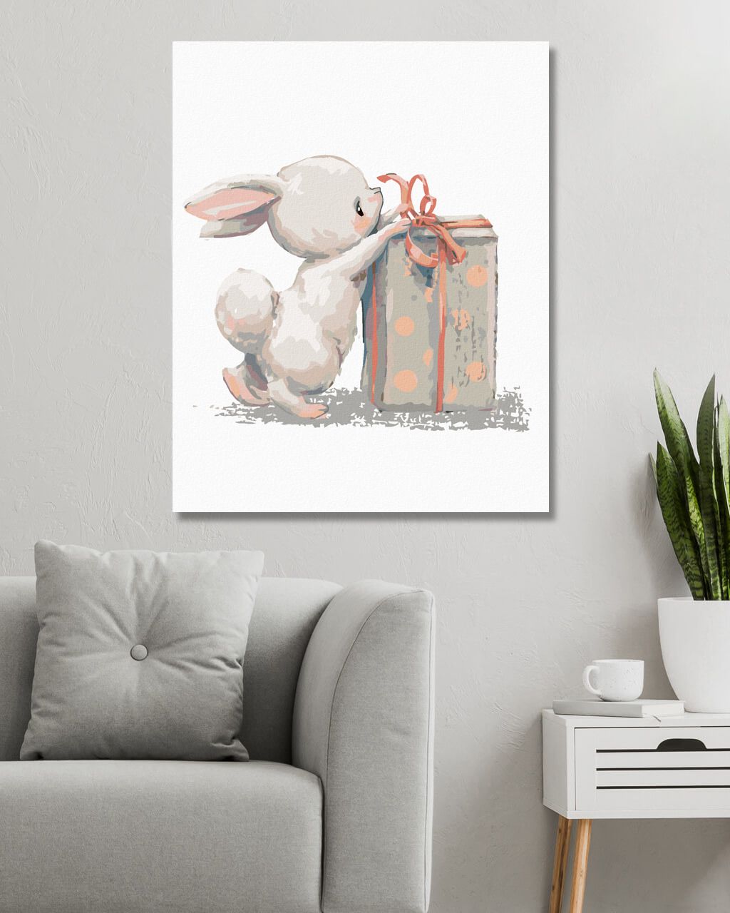 zuty Malování podle čísel - ZAJÍC S NAROZENINOVÝM DÁRKEM - Rozměr: 40x50 cm, Rámování: Varianta: bez rámu a bez vypnutí plátna - obrázek 10