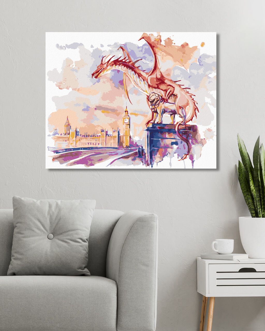 zuty Malování podle čísel - DRAK SEDÍCÍ NA WESTMINSTERSKÉM MOSTĚ V LONDÝNĚ - Rozměr: 40x50 cm, Rámování: Varianta: vypnuté plátno na rám - obrázek 8