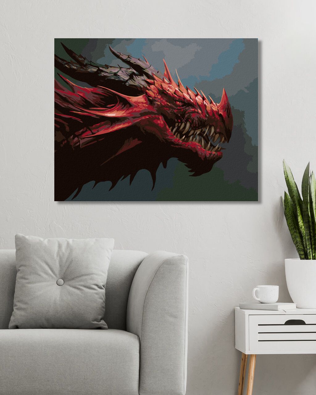 zuty Malování podle čísel - ČERVENÝ DRAK - Rozměr: 40x50 cm, Rámování: Varianta: vypnuté plátno na rám - obrázek 5