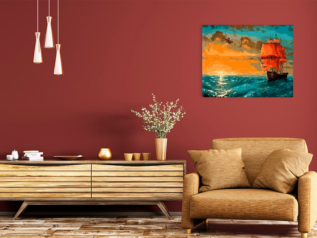 zuty Malování podle čísel - ZÁPAD SLUNCE NA MOŘI - Rozměr: 40x50 cm, Rámování: Varianta: vypnuté plátno na rám - obrázek 11