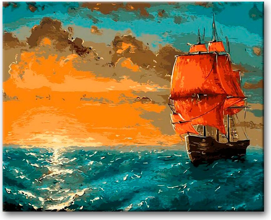 zuty Malování podle čísel - ZÁPAD SLUNCE NA MOŘI - Rozměr: 40x50 cm, Rámování: Varianta: vypnuté plátno na rám - obrázek 17