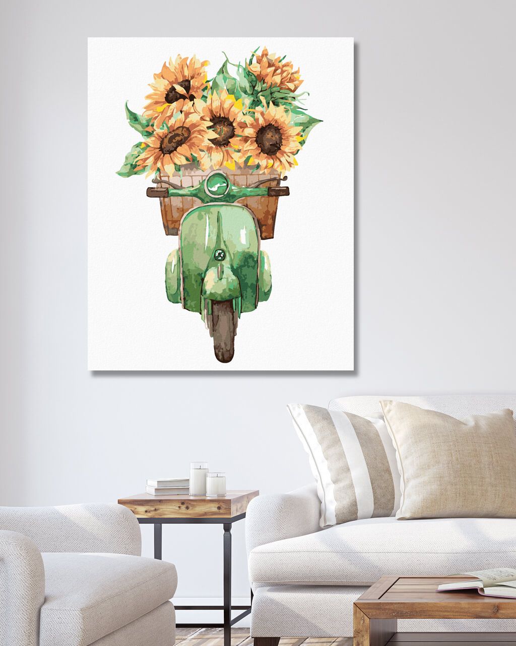 zuty Malování podle čísel - SKÚTR PLNÝ SLUNEČNIC - Rozměr: 40x50 cm, Rámování: Varianta: vypnuté plátno na rám - obrázek 9