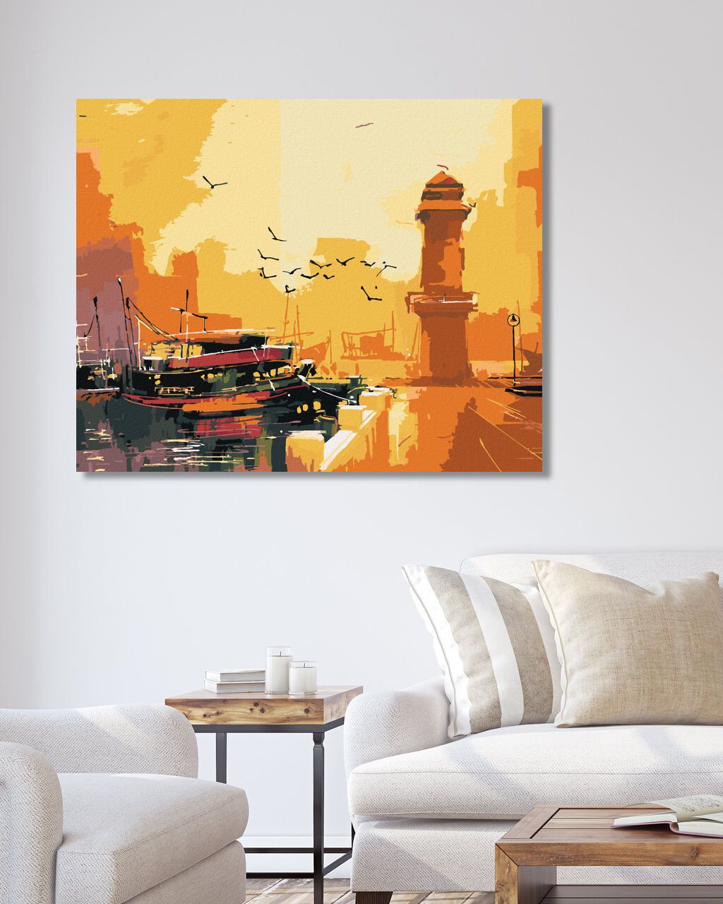 zuty Malování podle čísel - ZÁPAD SLUNCE NAD MAJÁKEM II - Rozměr: 40x50 cm, Rámování: Varianta: bez rámu a bez vypnutí plátna - obrázek 9