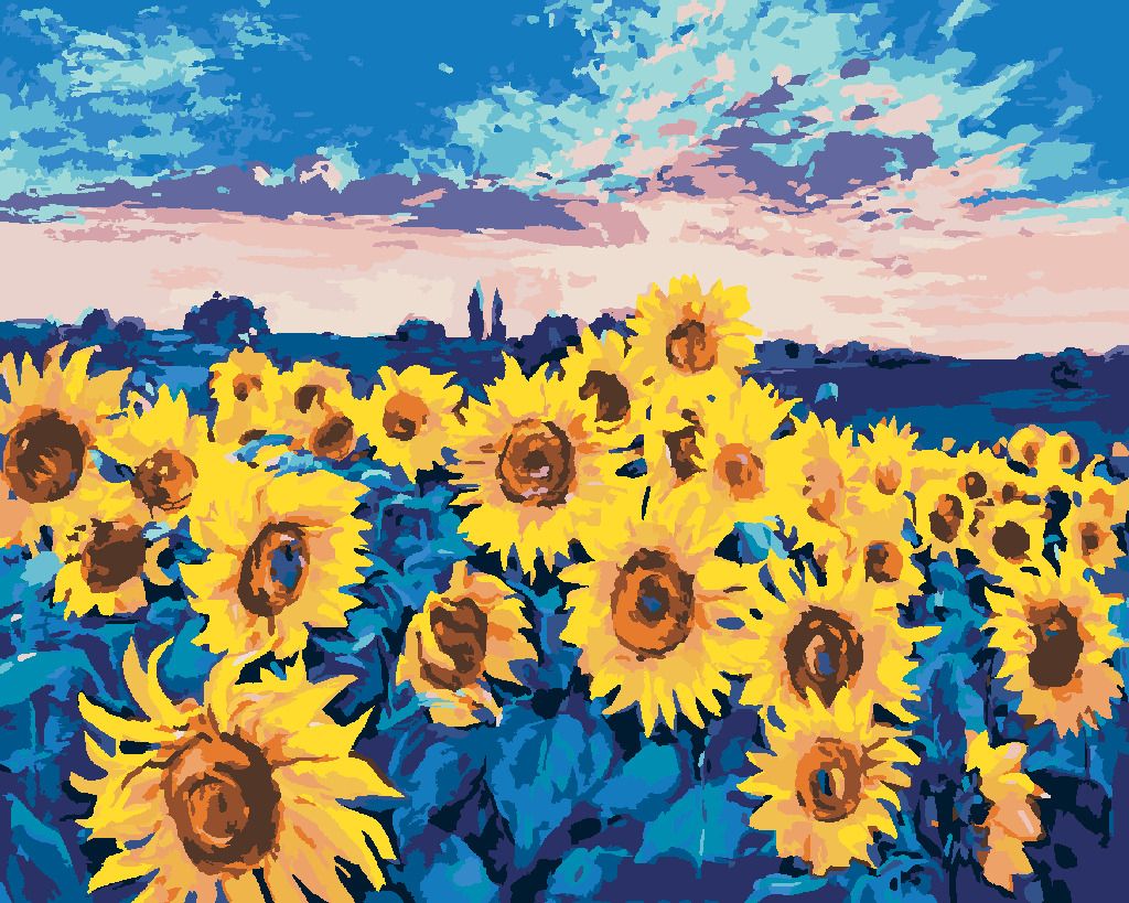 zuty Malování podle čísel - SLUNEČNICE NA POLI - Rozměr: 40x50 cm, Rámování: Varianta: vypnuté plátno na rám - obrázek 5