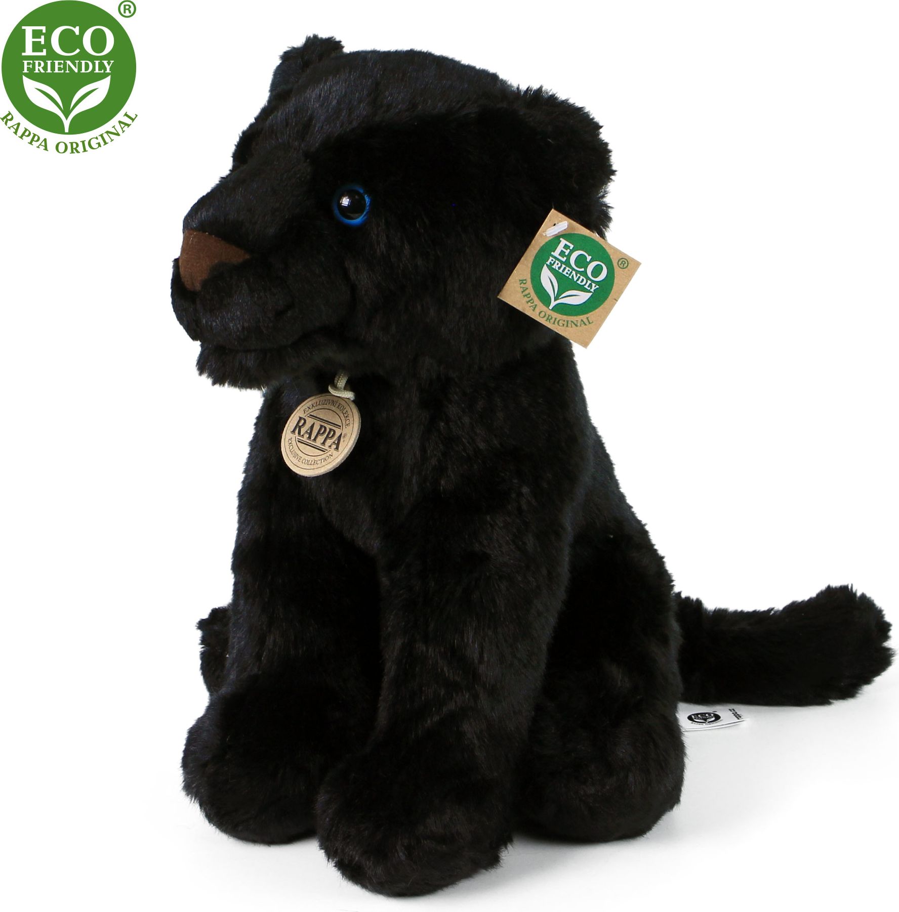RAPPA Plyšový černý panter 30 cm ECO-FRIENDLY - obrázek 1