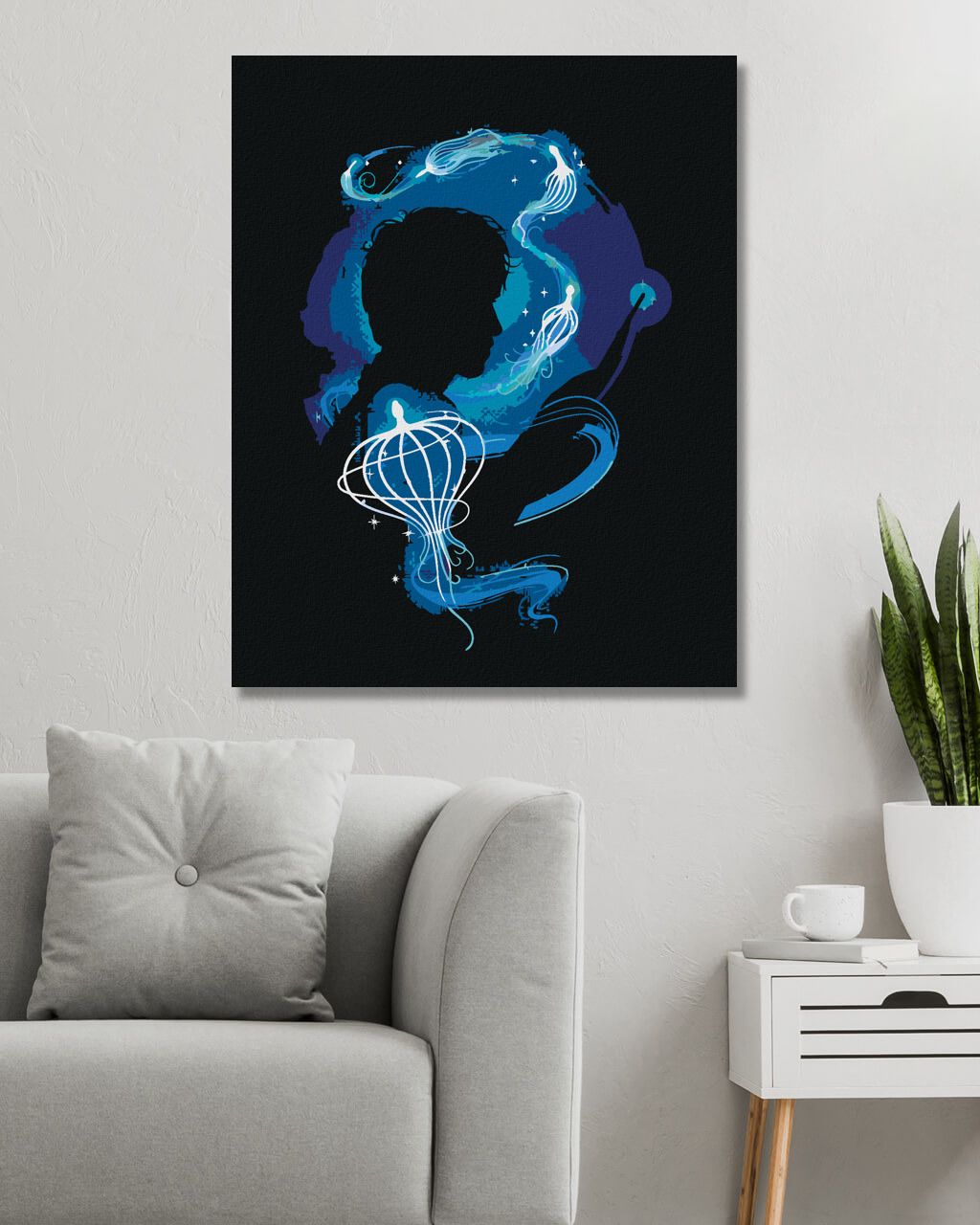 zuty Malování podle čísel - MLOK SCAMANDER A PARAZITI VODNÍHO DRAKA (FANTASTICKÁ ZVÍŘATA) - Rozměr: 40x50 cm, Rámování: Varianta: vypnuté plátno na rám - obrázek 8