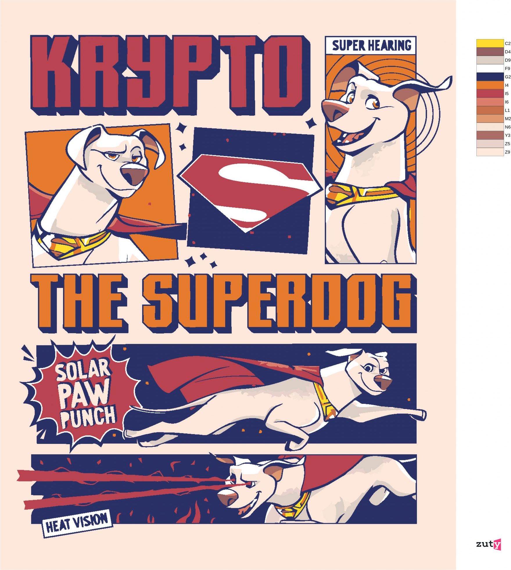 zuty Malování podle čísel - KRYPTO THE SUPERDOG PLAKÁT (DC LIGA SUPERMAZLÍČKŮ) - Rozměr: 40x50 cm, Rámování: Varianta: bez rámu a bez vypnutí plátna - obrázek 3