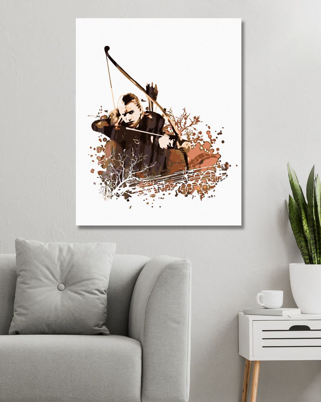 zuty Malování podle čísel - MALOVANÝ LEGOLAS (PÁN PRSTENŮ) - Rozměr: 40x50 cm, Rámování: Varianta: vypnuté plátno na rám - obrázek 10