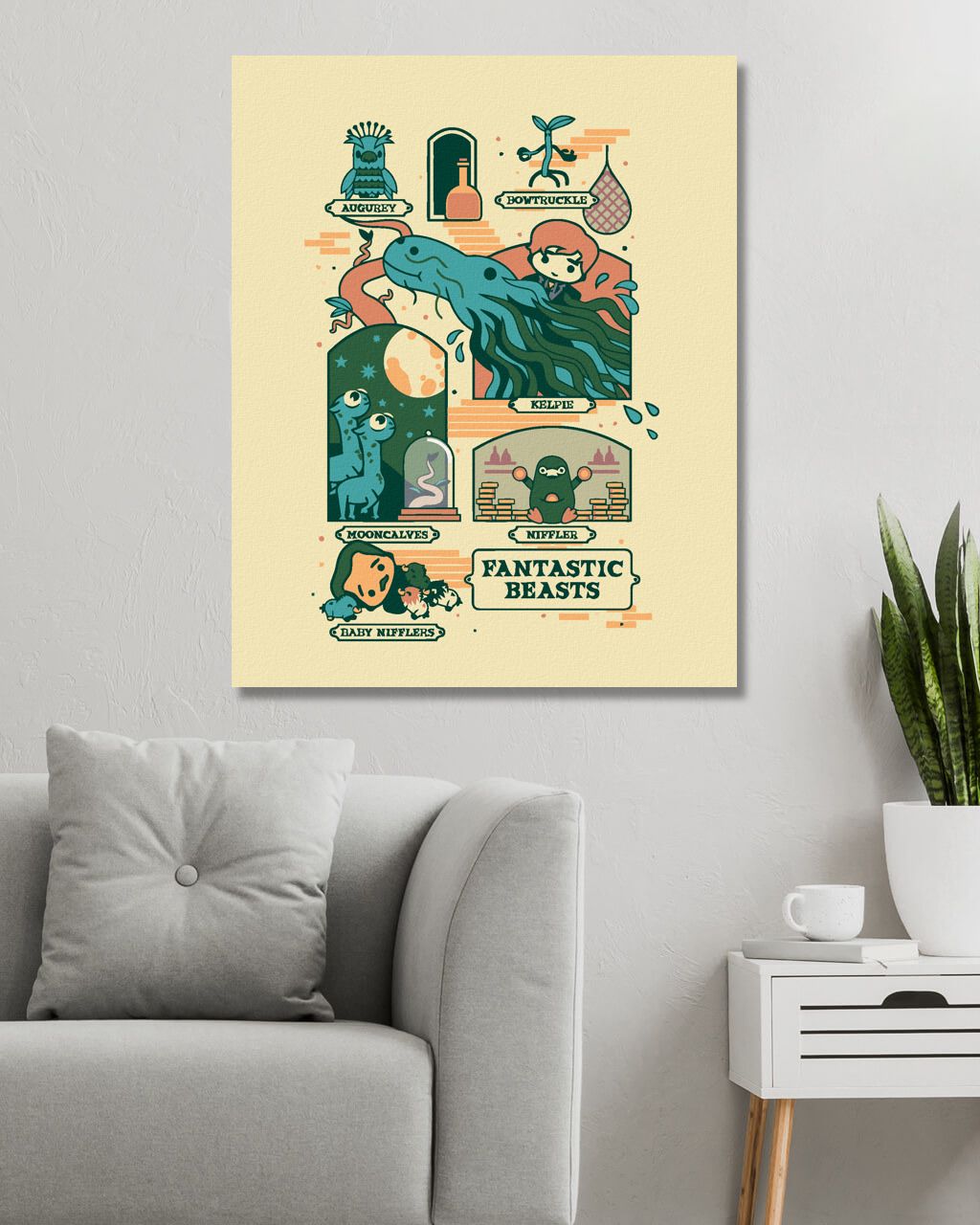 zuty Malování podle čísel - PLAKÁT KRESLENÝ LIST TVORŮ (FANTASTICKÁ ZVÍŘATA) - Rozměr: 40x50 cm, Rámování: Varianta: vypnuté plátno na rám - obrázek 7