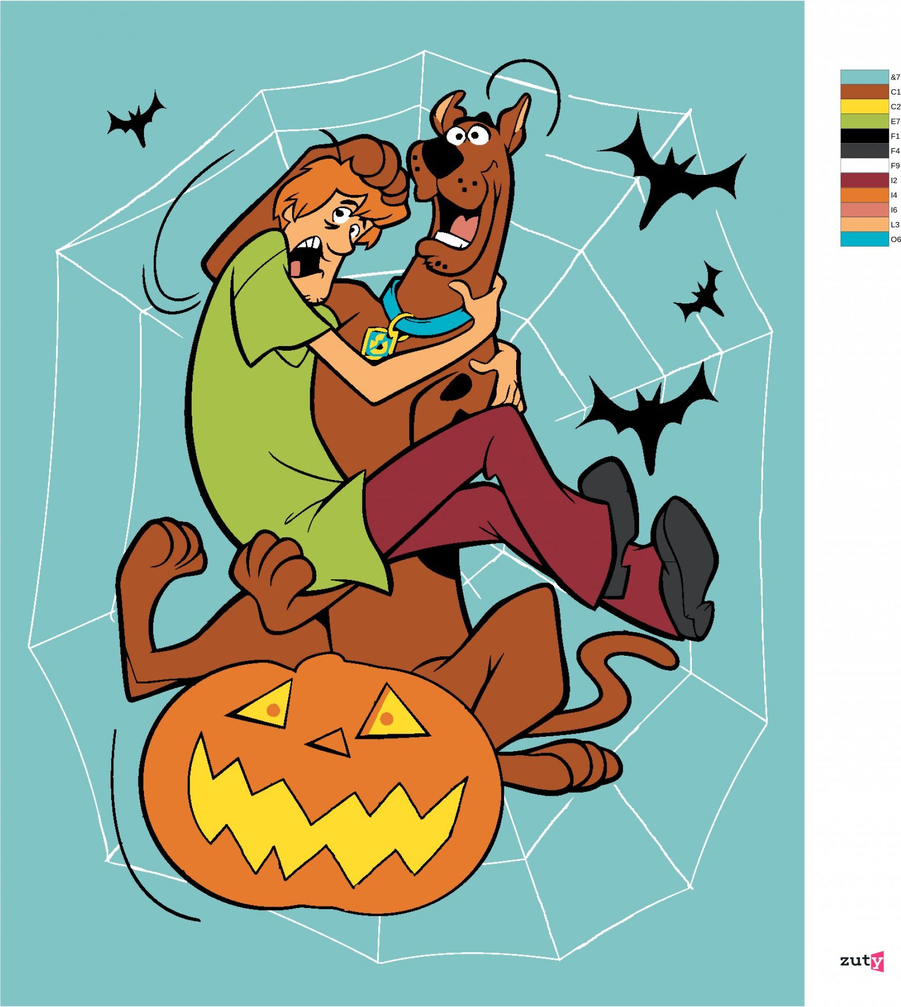 zuty Malování podle čísel - SHAGGY A SCOOBY-DOO NA DÝNI - Rozměr: 40x50 cm, Rámování: Varianta: vypnuté plátno na rám - obrázek 7