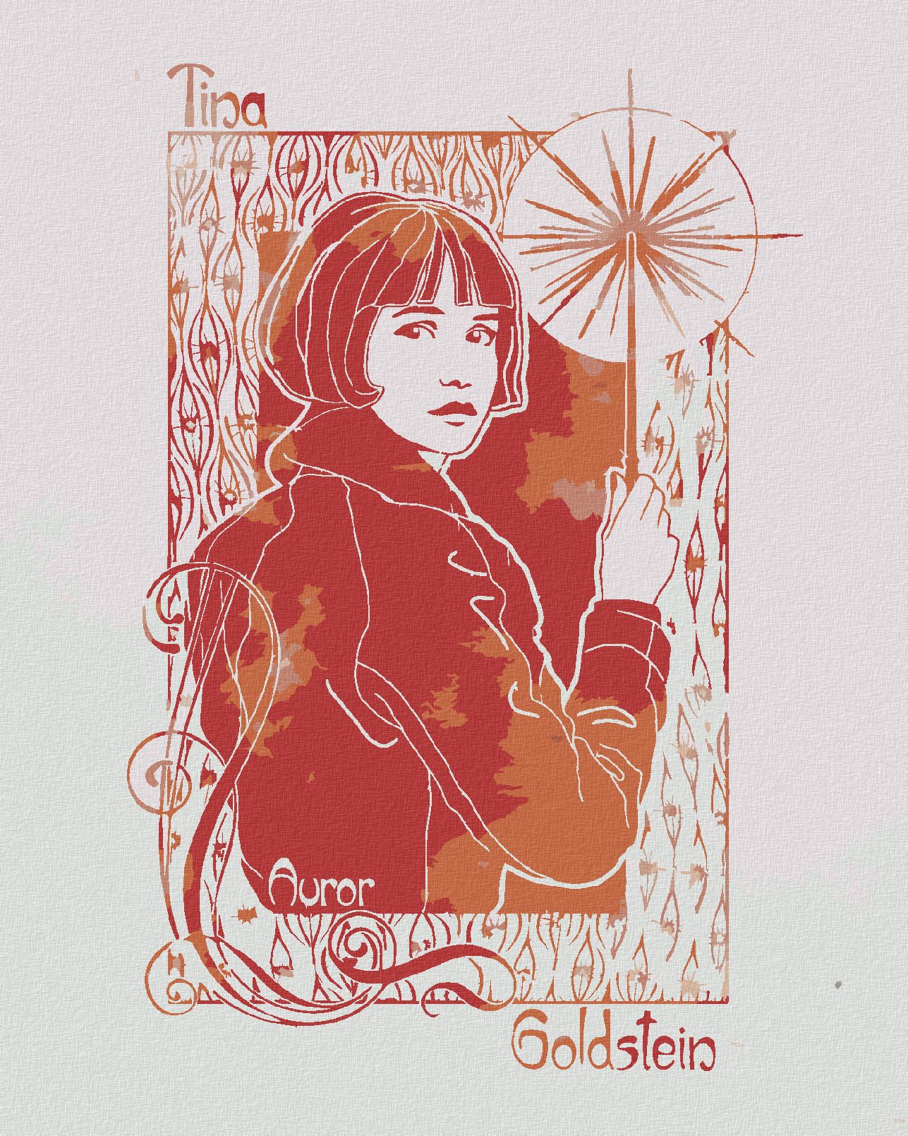 zuty Malování podle čísel - SECESNÍ TINA GOLDSTEIN (FANTASTICKÁ ZVÍŘATA) - Rozměr: 40x50 cm, Rámování: Varianta: bez rámu a bez vypnutí plátna - obrázek 1