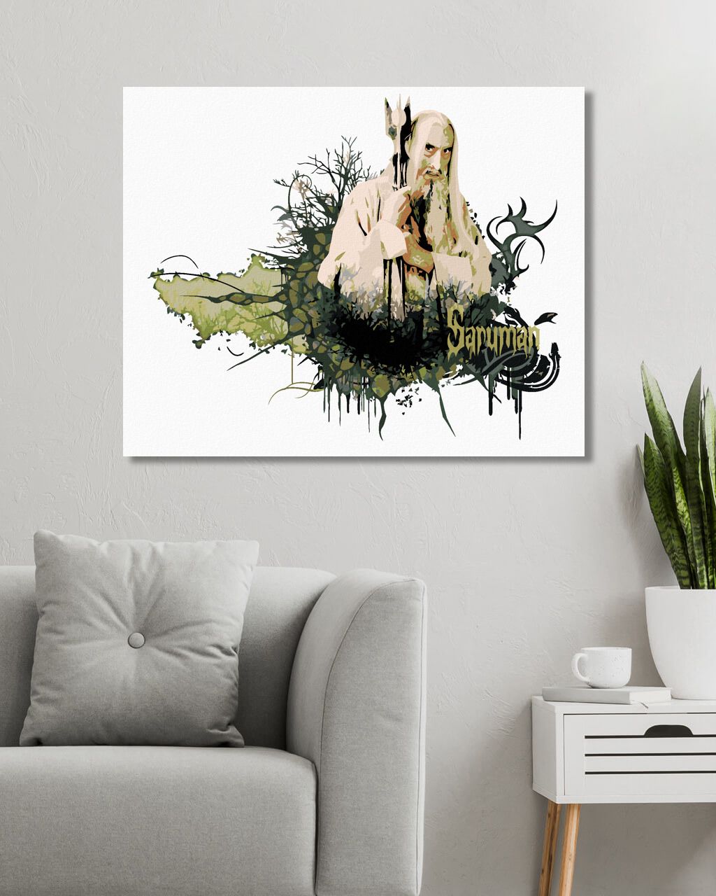 zuty Malování podle čísel - MALOVANÝ SARUMAN (PÁN PRSTENŮ) - Rozměr: 40x50 cm, Rámování: Varianta: bez rámu a bez vypnutí plátna - obrázek 8