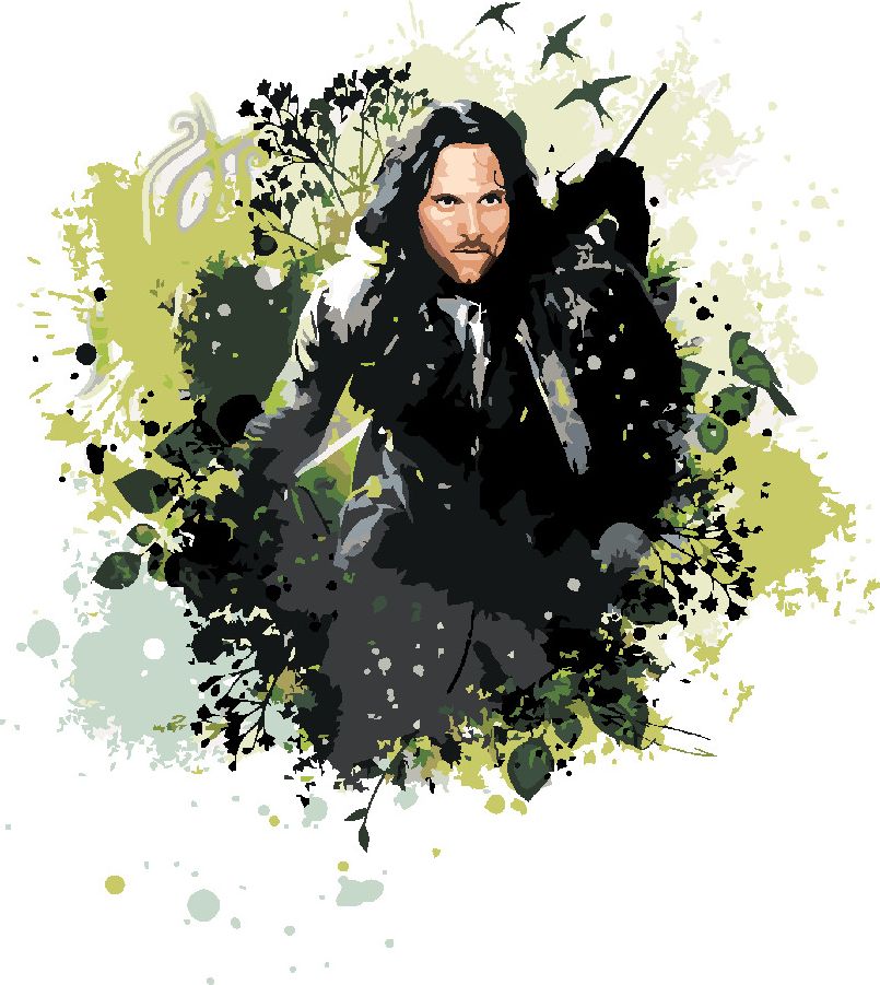 zuty Malování podle čísel - MALOVANÝ ARAGORN II (PÁN PRSTENŮ) - Rozměr: 40x50 cm, Rámování: Varianta: vypnuté plátno na rám - obrázek 10