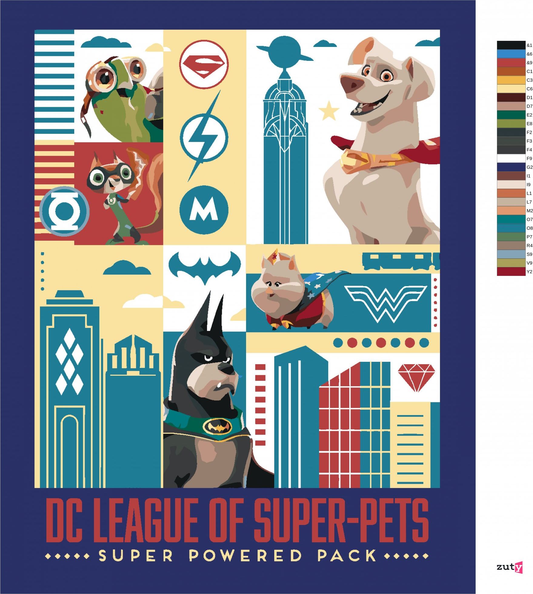 zuty Malování podle čísel - DC LIGA SUPERMAZLÍČKŮ PLAKÁT - Rozměr: 40x50 cm, Rámování: Varianta: bez rámu a bez vypnutí plátna - obrázek 7