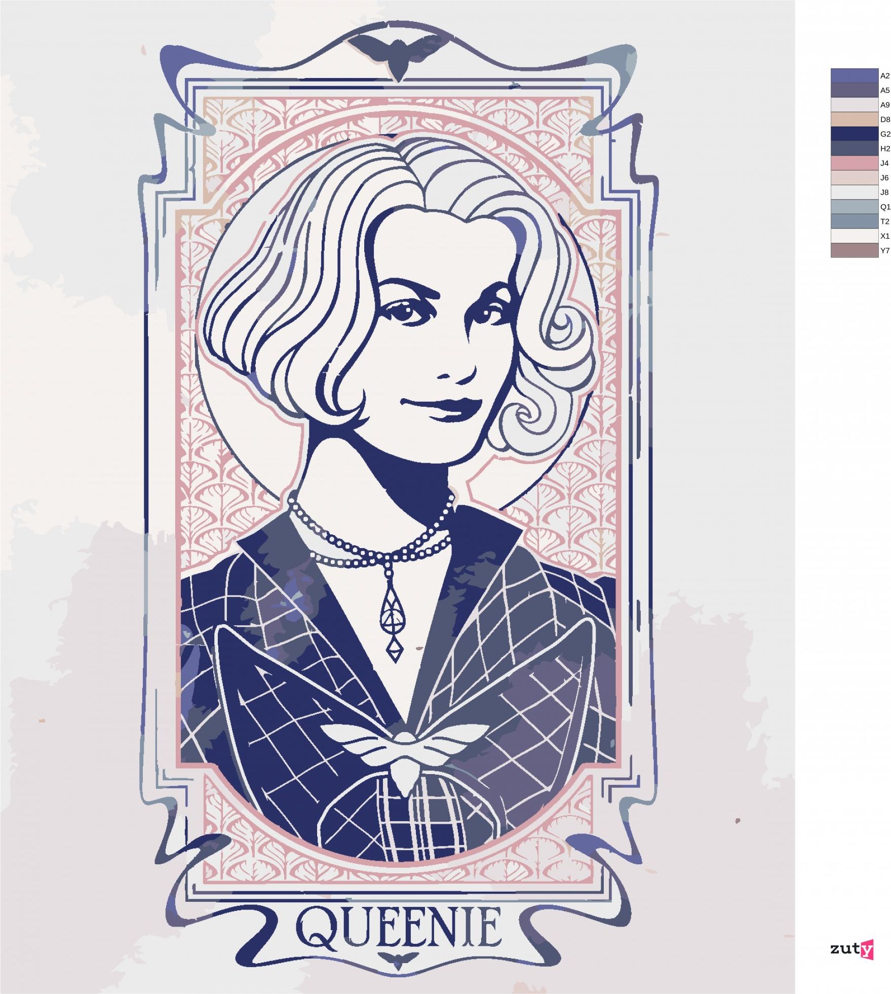 zuty Malování podle čísel - SECESNÍ QUEENIE (FANTASTICKÁ ZVÍŘATA) - Rozměr: 40x50 cm, Rámování: Varianta: vypnuté plátno na rám - obrázek 10