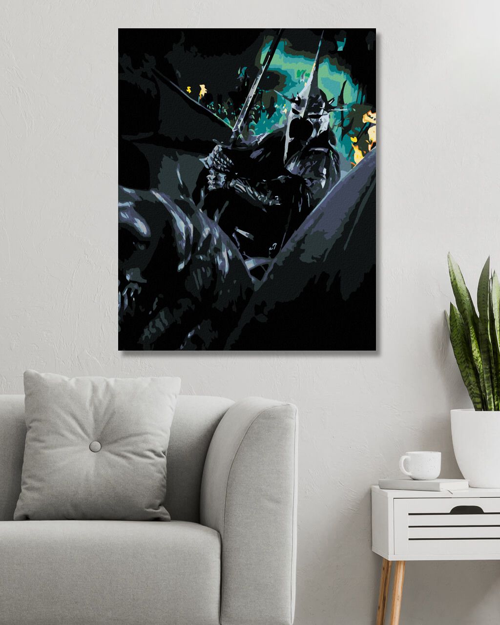 zuty Malování podle čísel - NAZGÚL VE ZBROJI (PÁN PRSTENŮ) - Rozměr: 40x50 cm, Rámování: Varianta: bez rámu a bez vypnutí plátna - obrázek 9