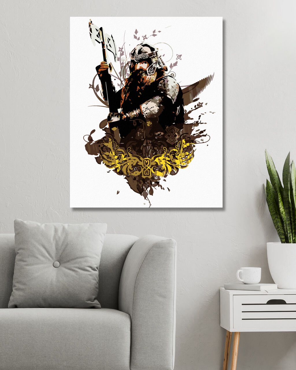 zuty Malování podle čísel - MALOVANÝ GIMLI (PÁN PRSTENŮ) - Rozměr: 40x50 cm, Rámování: Varianta: vypnuté plátno na rám - obrázek 2
