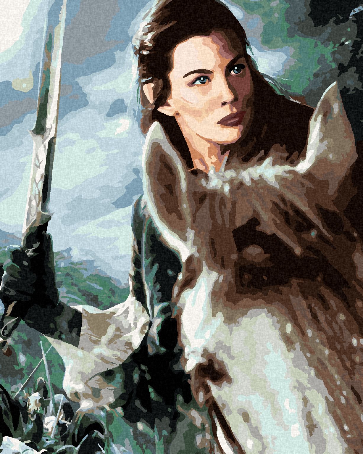 zuty Malování podle čísel - ARWEN NA KONI (PÁN PRSTENŮ) - Rozměr: 40x50 cm, Rámování: Varianta: bez rámu a bez vypnutí plátna - obrázek 1