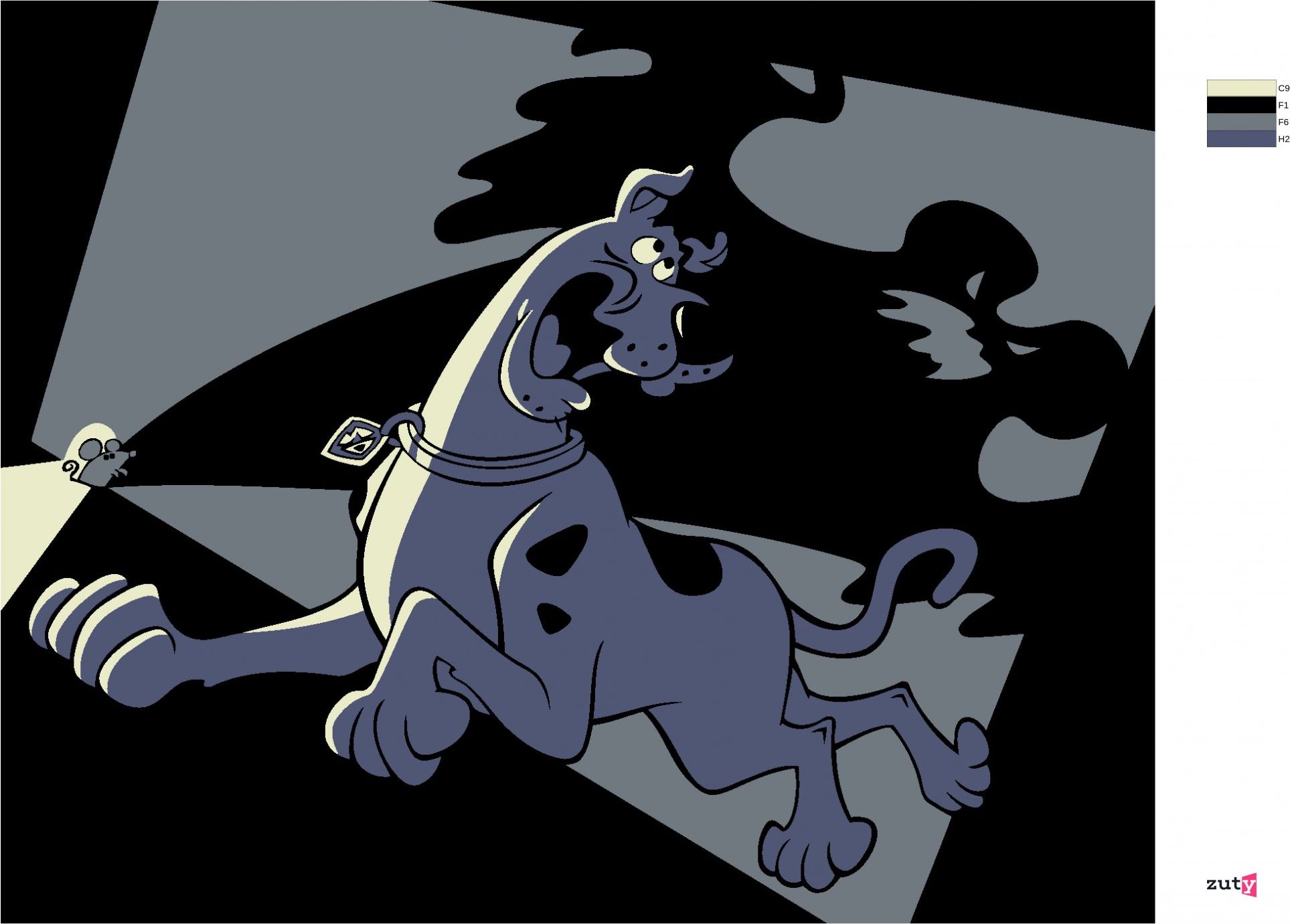zuty Malování podle čísel - VYDĚŠENÝ SCOOBY-DOO - Rozměr: 40x50 cm, Rámování: Varianta: bez rámu a bez vypnutí plátna - obrázek 7