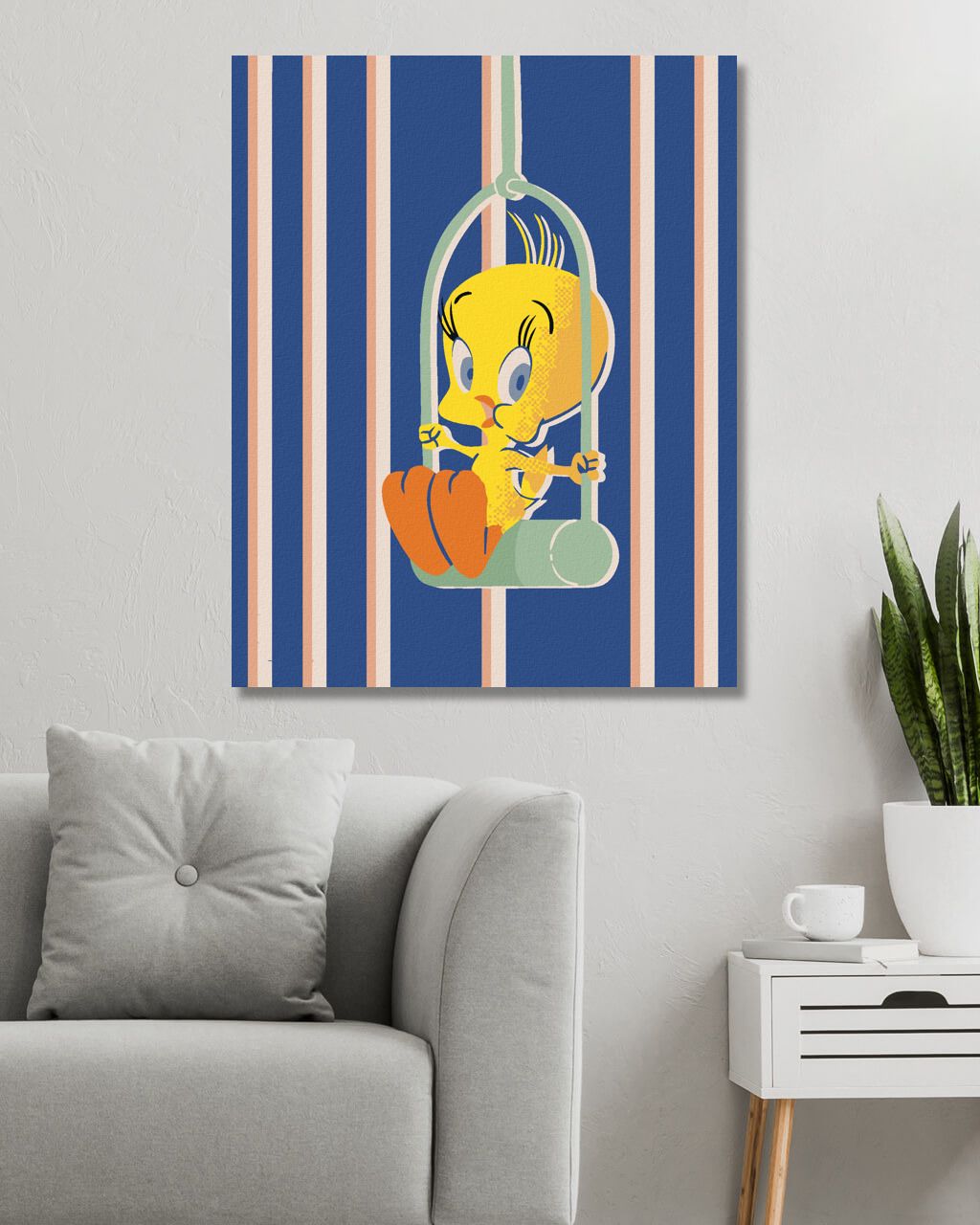 zuty Malování podle čísel - TWEETY NA BIDÝLKU (LOONEY TUNES) - Rozměr: 40x50 cm, Rámování: Varianta: vypnuté plátno na rám - obrázek 8