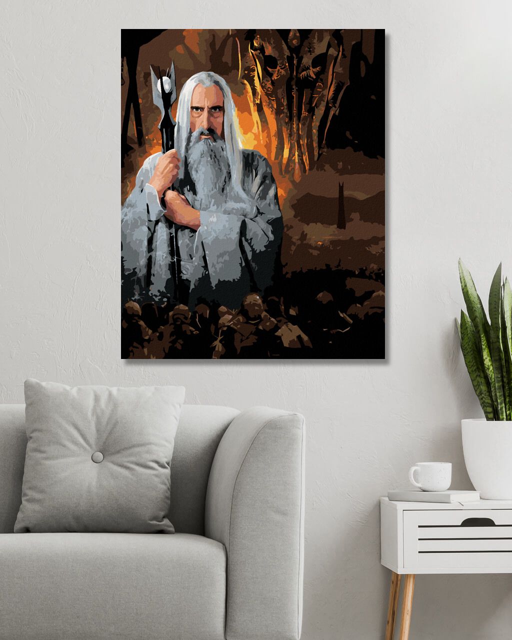 zuty Malování podle čísel - SARUMAN A SAURON (PÁN PRSTENŮ) - Rozměr: 40x50 cm, Rámování: Varianta: bez rámu a bez vypnutí plátna - obrázek 7