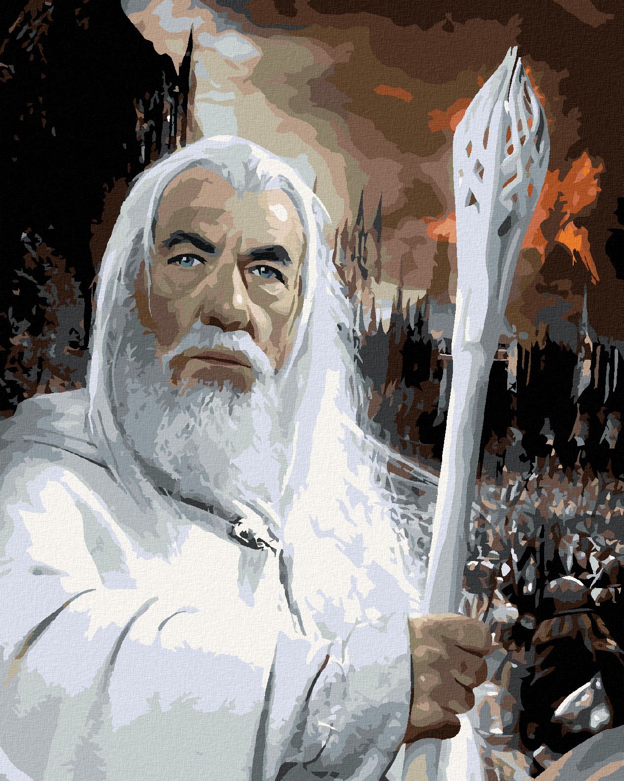 zuty Malování podle čísel - GANDALF PORTRÉT (PÁN PRSTENŮ) - Rozměr: 40x50 cm, Rámování: Varianta: bez rámu a bez vypnutí plátna - obrázek 1