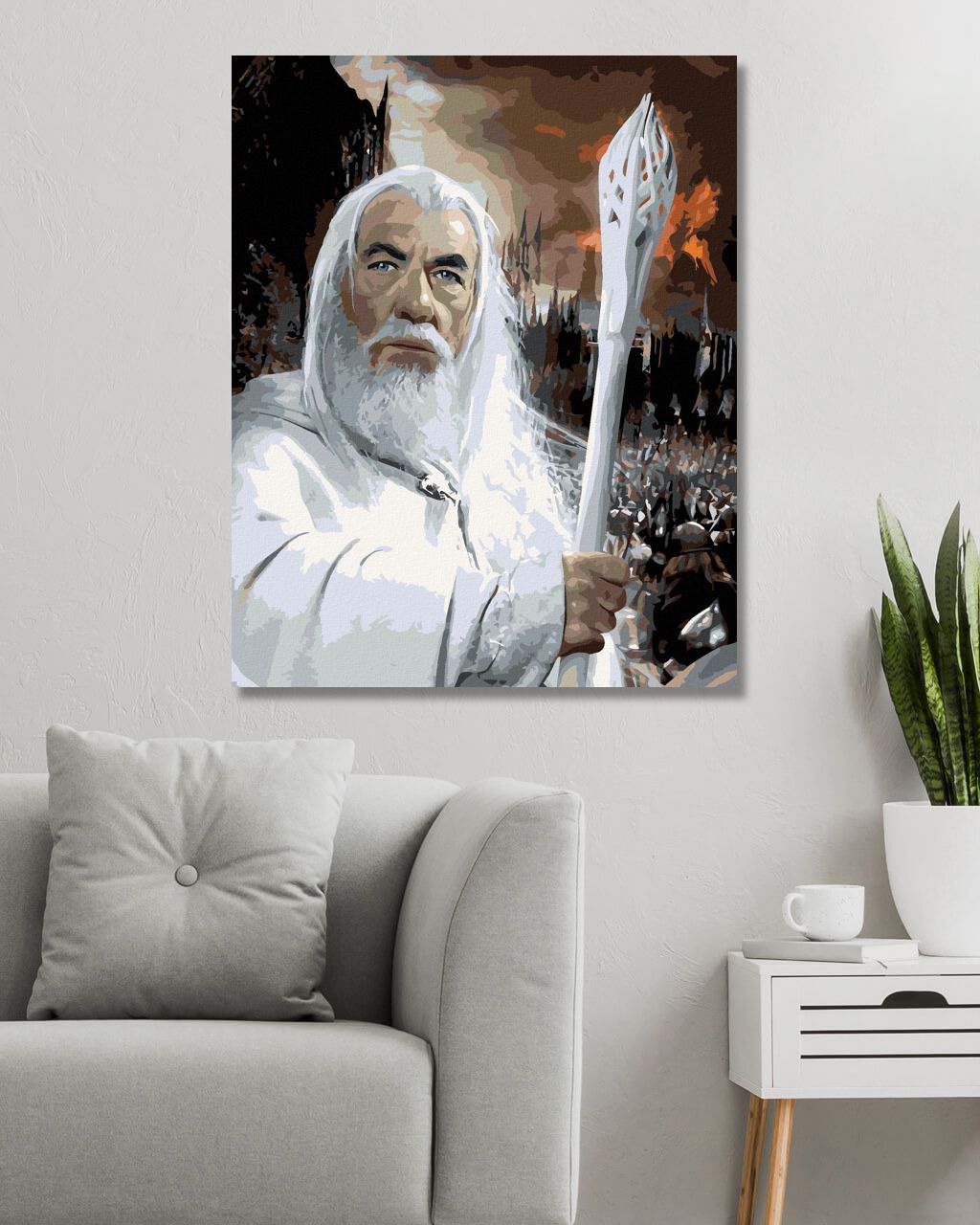 zuty Malování podle čísel - GANDALF PORTRÉT (PÁN PRSTENŮ) - Rozměr: 40x50 cm, Rámování: Varianta: vypnuté plátno na rám - obrázek 3