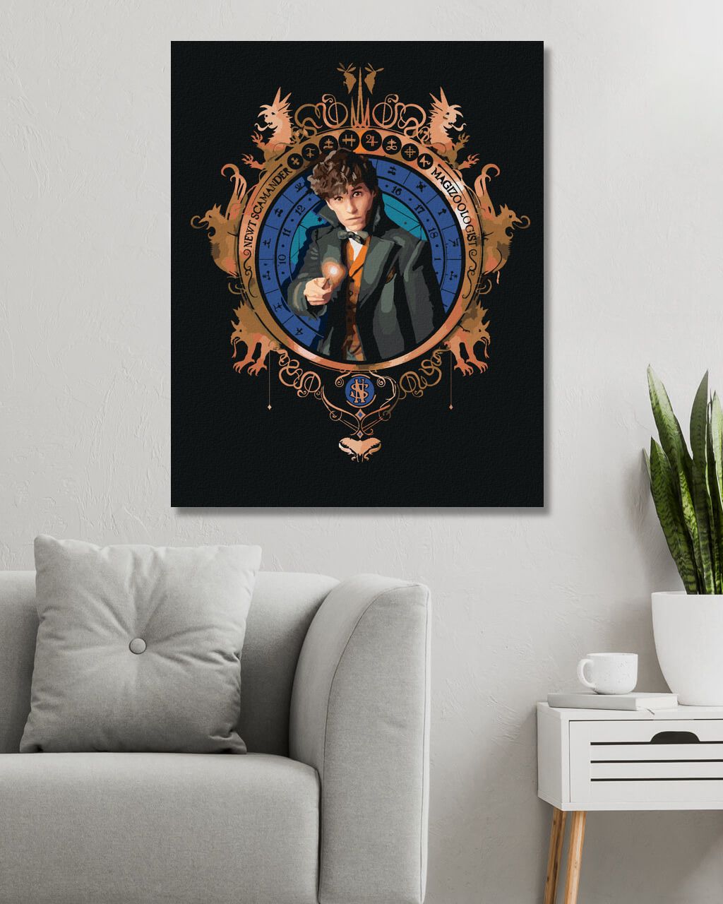 zuty Malování podle čísel - PORTRÉT MLOK SCAMANDER (FANTASTICKÁ ZVÍŘATA) - Rozměr: 40x50 cm, Rámování: Varianta: vypnuté plátno na rám - obrázek 5