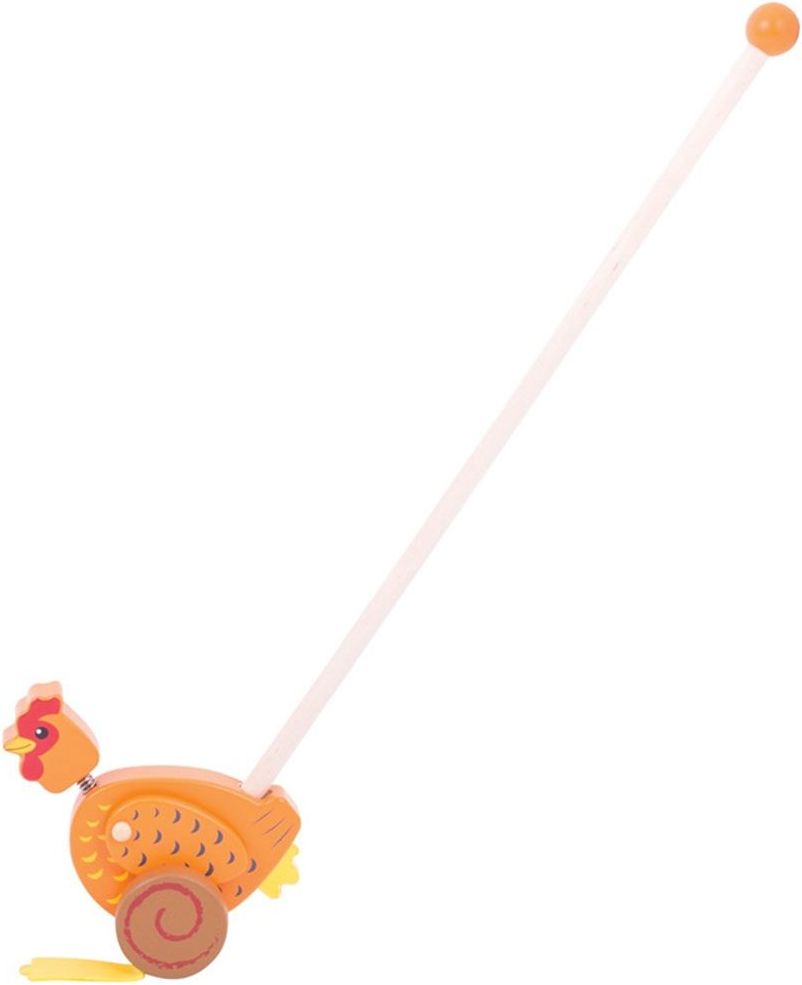 Bigjigs Toys Bigjigs Baby Dřevěný jezdík Slepička - obrázek 2