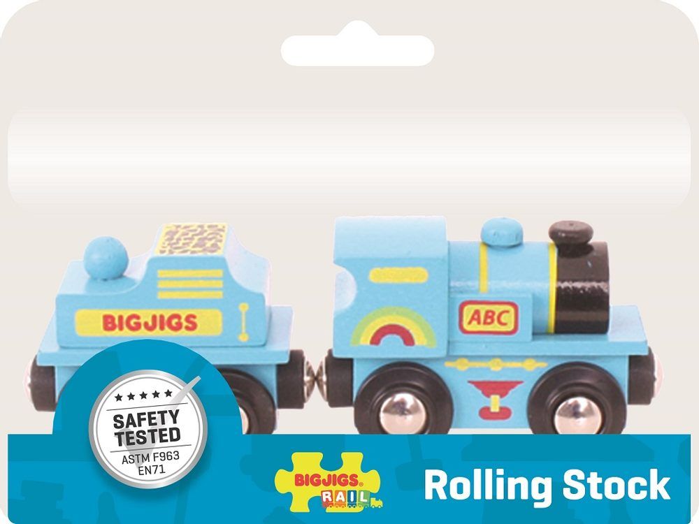 Bigjigs Rail Modrá mašinka s tendrem + 2 koleje - obrázek 2