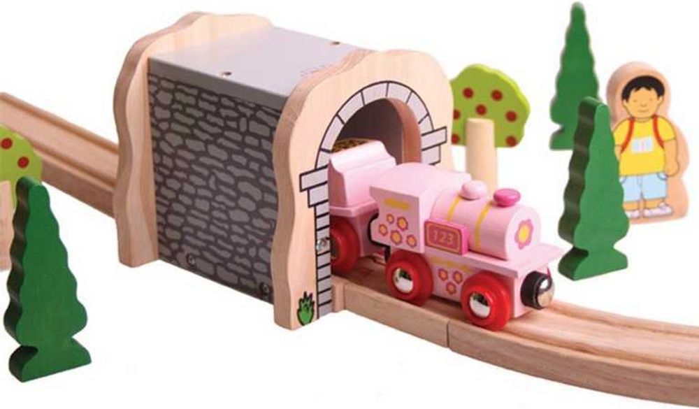 Bigjigs Rail Růžová mašinka s tendrem - obrázek 2