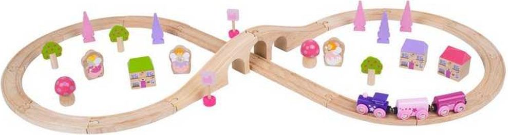 Bigjigs Rail Dřevěná vláčkodráha osmička pro princezny 35 dílů - obrázek 1