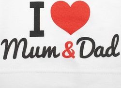 Kojenecká nasazovací bavlněná čepička - I LOVE MAM AND DAD bílá - vel.80-92 - obrázek 2