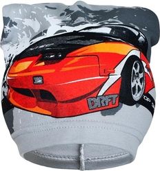 Jarní/Podzimní čepice bavlna - ZÁVODNÍ AUTO šedá - vel.3-5let - obrázek 1