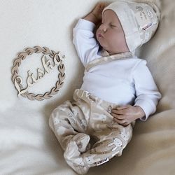 Kojenecká soupravička 3-dílná bavlna - NEW BUNNY béžovo-bílá - vel.62 - obrázek 5