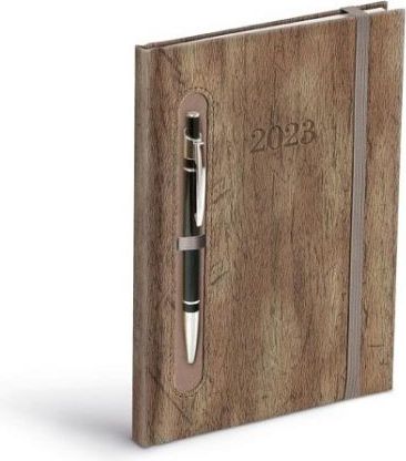 MFP Diář týdenní T805 PU brown/gray - for pen 2023 / 14,8cm x 21cm / 7781184 - obrázek 1
