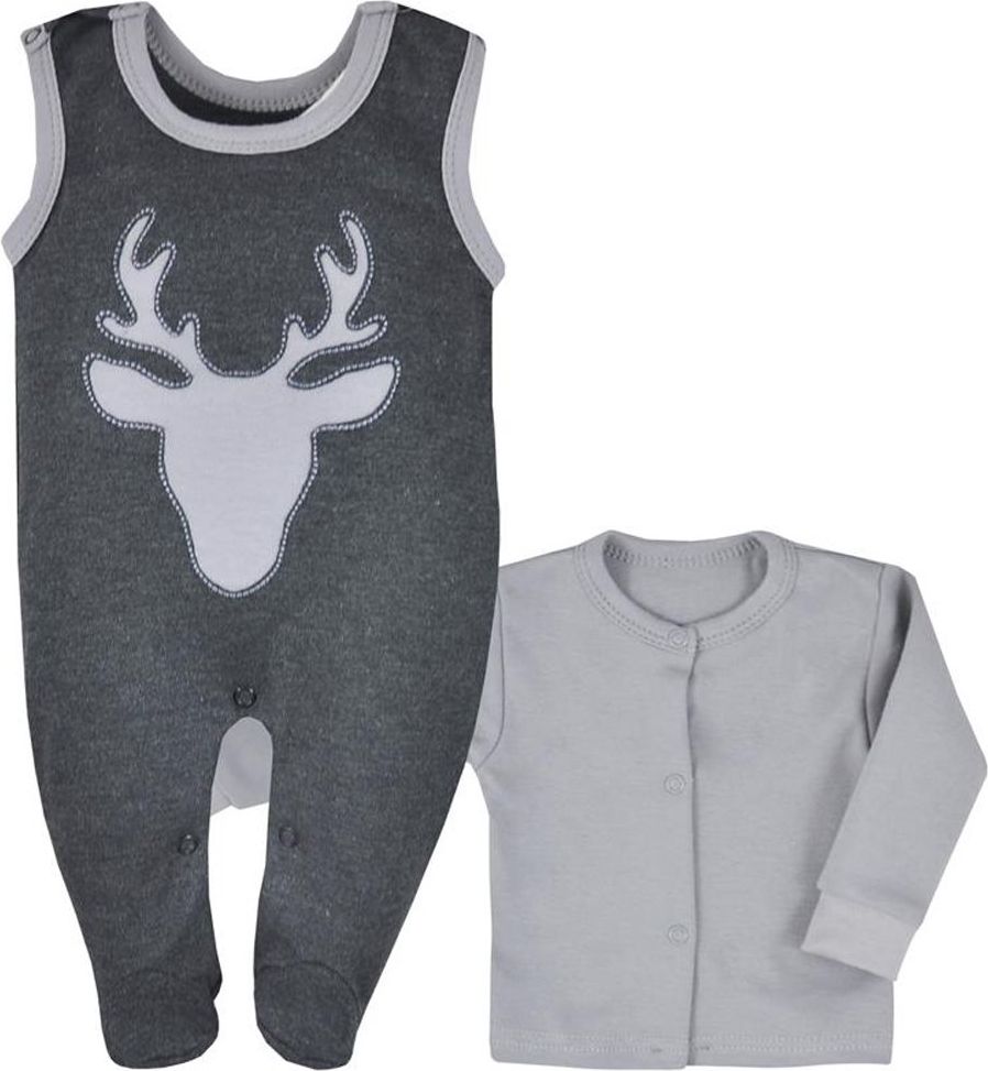 2-dílná kojenecká soupravička Koala Deer šedo-růžová - 56 (0-3m) - obrázek 2