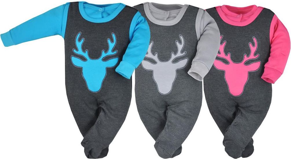 2-dílná kojenecká soupravička Koala Deer šedo-růžová - 56 (0-3m) - obrázek 3