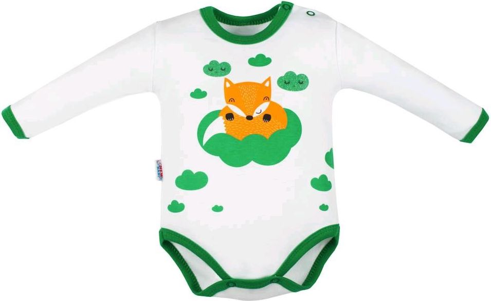 Kojenecké body s dlouhým rukávem New Baby Liška zelená&nbsp;-&nbsp;80 (9-12m)