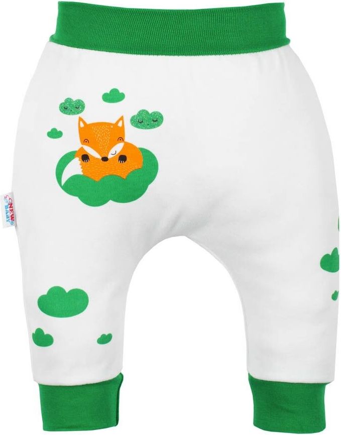 Kojenecké bavlněné tepláčky New Baby Liška zelená&nbsp;-&nbsp;56 (0-3m)