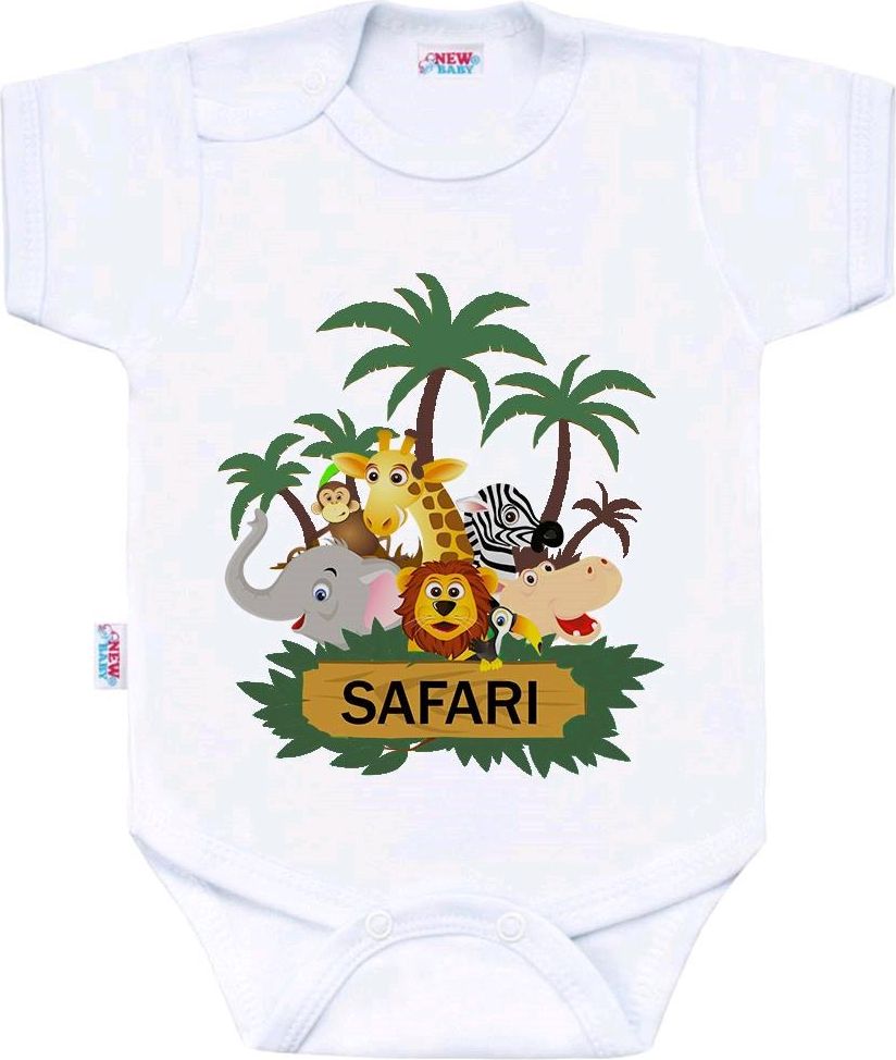 Body s potiskem New Baby SAFARI - 62 (3-6m) - obrázek 1