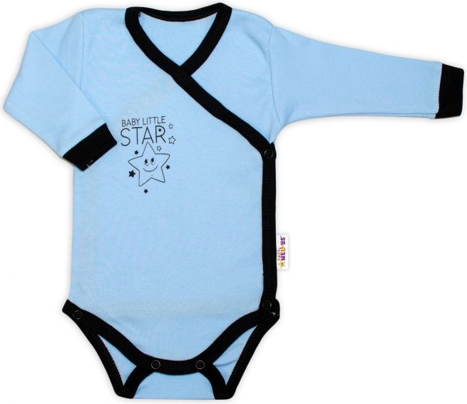 Baby Nellys Baby Nellys 2-dílná sada body dl. rukáv + polodupačky, modrá - Baby Little Star, vel. 68 68 (4-6m) - obrázek 3