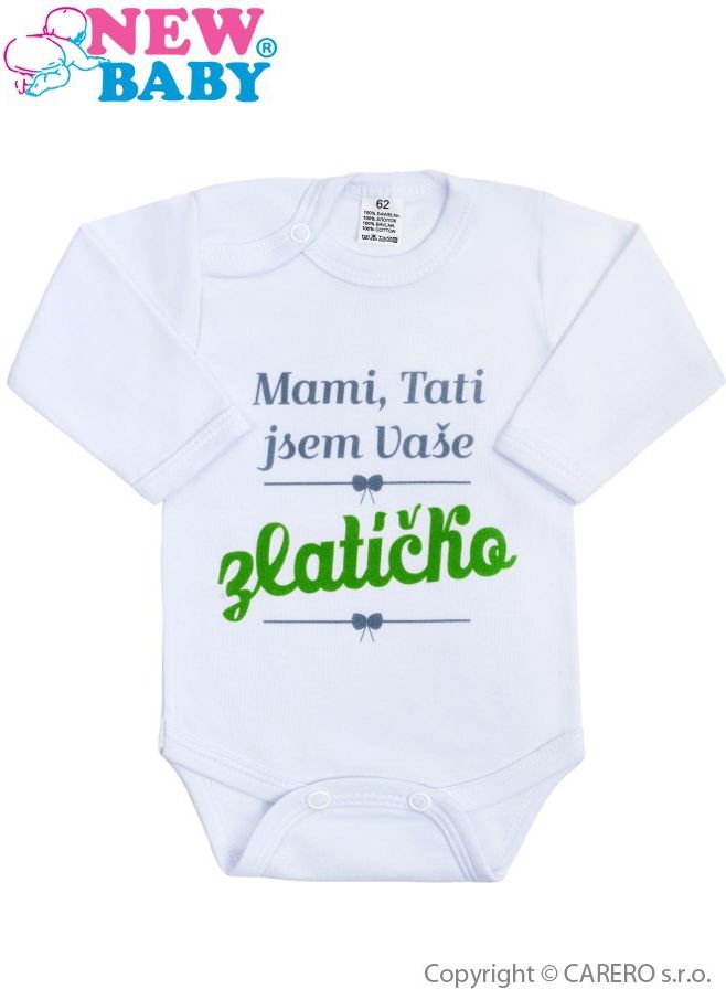 Body s potiskem New Baby Mami, Tati jsem Vaše zlatíčko&nbsp;-&nbsp;68 (4-6m)