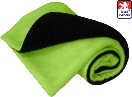 Dětská deka do kočárku Dětský svět dvojitá fleece black/zelená - obrázek 1