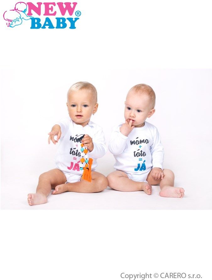 Body s potiskem New Baby máma plus táta rovná se JÁ&nbsp;-&nbsp;68 (4-6m) - obrázek 2
