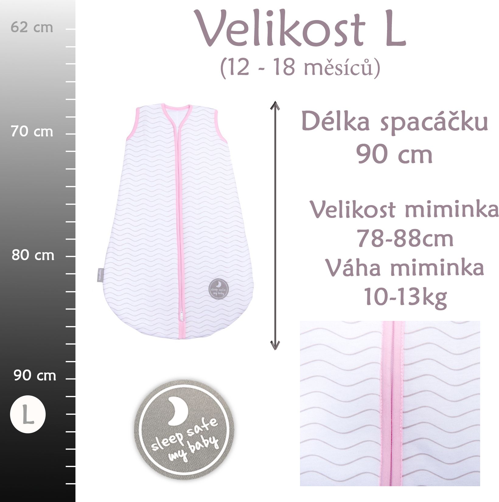 Letní spací pytel pro miminko, L (12 - 18 měsíců) - obrázek 6
