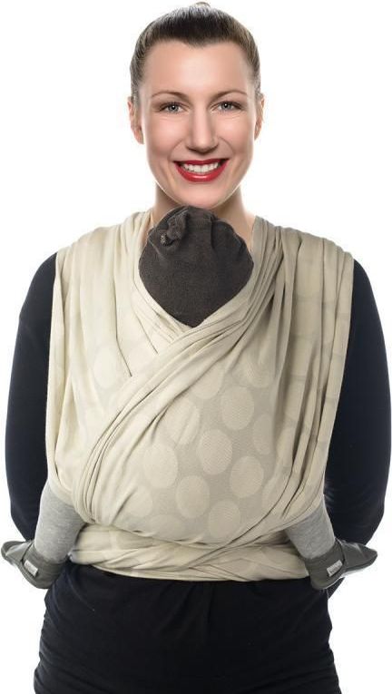 Šátek na nošení dětí Babylonia BB Slen Organic Jacquard Almondine 560 cm - obrázek 1